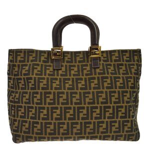 Fendi Vintage Top Handle Zucca Canvas Brown Canvas Tote Bag Bag